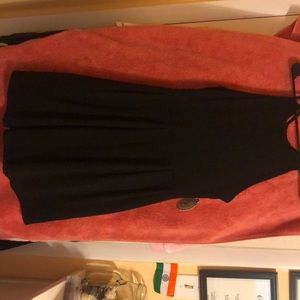 Black razor back cocktail dress